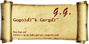 Gogolák Gergő névjegykártya